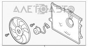 Диффузор кожух радиатора в сборе Hyundai Santa FE Sport 13-18 2.4 новый TYC Тайвань
