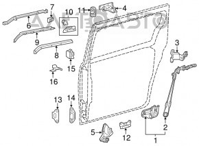 Петля двері зад лев Toyota Sienna 11-20