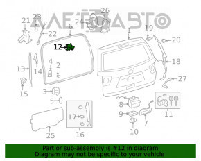 Петля двері багажника права Toyota Sequoia 08-16