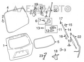 Петля двери багажника левая Toyota Highlander 08-10