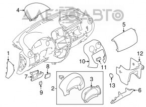 Накладка коліна водія Nissan Versa Note 13-19 чорна