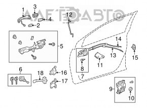 Механізм ручки дверей зад прав Toyota Rav4 13-18 keyless