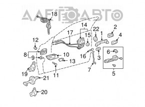 Механизм ручки двери передней правой Toyota Camry v30 2.4