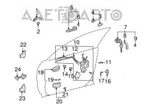 Механізм ручки двері зад лев Toyota Highlander 01-07