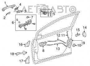 Ручка двери внешняя передняя левая Toyota Prius 50 16- keyless