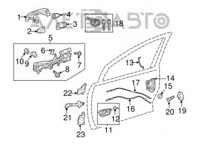 Ручка дверей зовнішня перед лев Toyota Camry v55 15-17 usa keyless