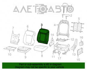 Сидіння водія Jeep Compass 17- без airbag, електро, шкіра черн