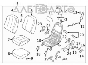 Подушка безопасности airbag сидение левые Mitsubishi Eclipse Cross 18-