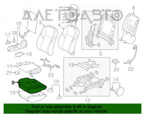 Пассажирское сидение Toyota Avalon 13-18 без airbag, кожа черн, без управления