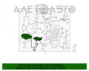 Пасажирське сидіння Toyota Highlander 08-13 без airbag, шкіра беж