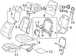 Сидіння водія Lexus ES300h ES350 13-18 без airbag, шкіра беж, без моторчиків