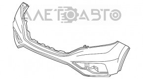 Бампер передній голий верхня частина Honda CRV 15-16 рест