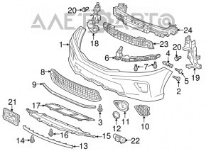 Бампер передній голий Honda Accord 13-15 дорест