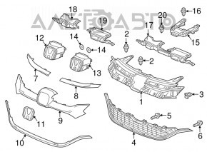 Кронштейн решетки радиатора Honda CRV 15-16 рест новый OEM оригинал