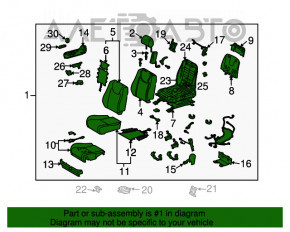 Сидіння водія Lexus RX350 RX450h 10-15 без airbag, електро, шкіра сіре