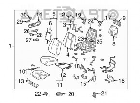 Сидіння водія Lexus RX350 RX450h 10-15 без airbag, електро, шкіра сіре