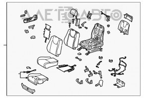 Водительское сидение Lexus RX350 RX450h 10-15 без airbag, электро, кожа серое потрескана
