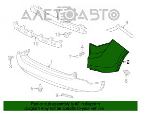 Бампер задний голый правый клык Honda CRV 12-14 дорест