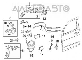 Замок двери передней правой Acura MDX 07-13