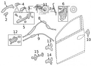 Замок двери передней правой Honda Civic X FC 16-21 4d