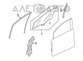 Склопідйомник з двигуном передній лев Honda Civic 4d 06-09