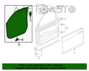 Уплотнитель двери передней правой Honda Accord 13-17