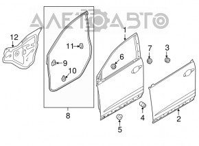 Уплотнитель двери передней левой Honda CRV 12-16