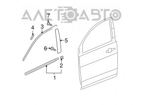 Накладка двери боковая задняя левая Acura MDX 07-13