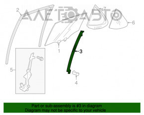 Направляющая стекла двери задней правой Acura TLX 15-