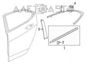Молдинг двери верхний задний левый Acura TLX 15-