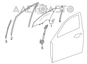 Стекло двери передней левой Acura ILX 13-