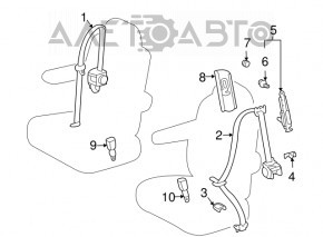 Ремінь безпеки задній центр Toyota Sienna 04-10