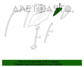 Стекло двери треугольник заднее правое Acura ILX 13-