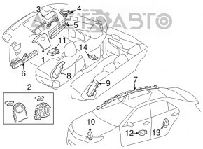 Подушка безопасности airbag коленная пассажирская правая Toyota Camry v50 12-14 usa беж