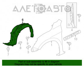 Подкрылок передний правый Honda Accord 13-17 hybrid