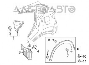 Накладка арки крыла задняя правая Honda HR-V 16-18 структура