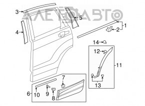 Накладка арки крыла задняя правая задняя часть Honda CRV 17-22 новый OEM оригинал