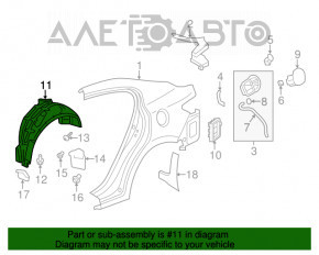 Подкрылок задний левый Acura ILX 13-