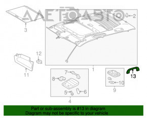 Ручка потолка задняя Toyota Avalon 13-18 серая