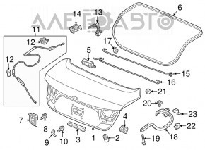 Личинка замка крышки багажника Honda Clarity 18-21 usa с кронштейном