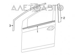 Молдинг дверь-стекло центральный передний прав Toyota Prius V 12-17
