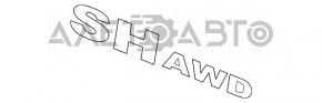 Эмблема надпись SH-awd двери багажника Acura MDX 14-16