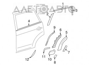 Молдинг дверь-стекло центральный задний правый Toyota Rav4 06-12