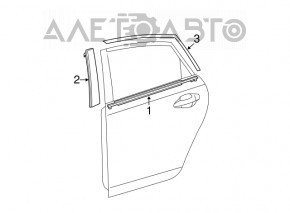 Молдинг двері-скло центральний задній правий Toyota Prius 30 10-15 мат
