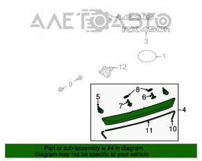 Молдинг двери багажника Lexus RX350 RX450h 10-15 хром под камеру