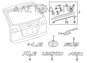 Молдинг двери багажника Toyota Sienna 11-20 под камеру