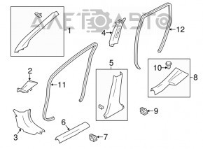 Накладка порога передняя левая Nissan Versa Note 13-19 царапины