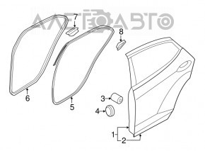 Дверь голая задняя левая Hyundai Elantra UD 11-16