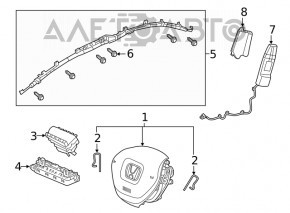 Подушка безпеки airbag бічна шторка права Honda Accord 18-22