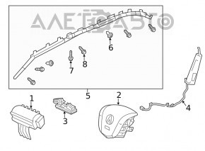 Подушка безпеки airbag коленная водійська лев Acura MDX 14-20